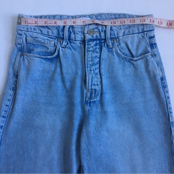 Good American High Rise Buttonfly Straight Leg Light Wash Denim Jeans Size 27 - Picture 11 of 17